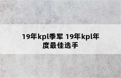 19年kpl季军 19年kpl年度最佳选手